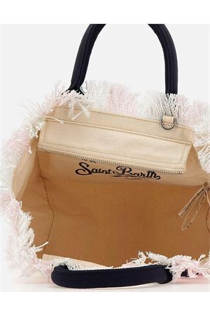 Pink and white cotton canvas bag SAINT BARTH KIDS | COL000102598L